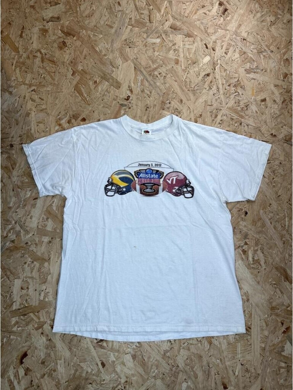 Michigan Wolverines vs Virginia Tech Hokies 2012 Sugar Bowl T-Shirt Mens XL
